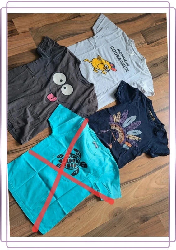 Lot de 4 t-shirts courts 8 ans